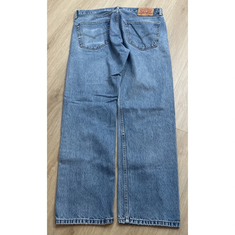 Levi's 505 Denim Jeans Men's 36x32 Regular Fit Straight Leg Light Wash Relaxed